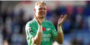 Arsenal Goalkeeper Aaron Ramsdale after a previous Premier League match on Saturday 30.