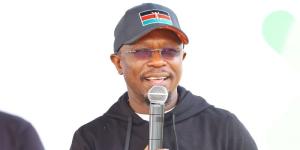 Youth affairs, Sports and Arts CS Ababu Namwamba speaks during the 2022 Standard Chartered marathon award ceremony on October 30, 2022 in Nairobi.