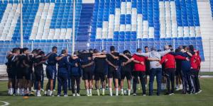 Al-Ahly players and members of the technical bench take part in a training session on February 18, 2023, in Sudan. 