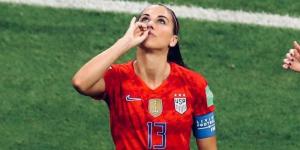 United States forward Alex Morgan celebrates scoring a goal at the 2019 FIFA Women's World Cup in France.