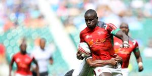 Former Kenya Rugby 7s captain Andrew Amonde in action in a previous match.