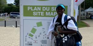 Angella Okutoyi posing for a photo at the 2022 Repentigny tennis tournament in Canada on September 2.