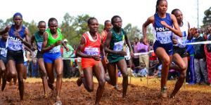 Kenyan athletes taking part at the 2019 National Cross Country Championship staged on February 23, 2019 at the Ngong Race Course.