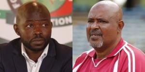 Former FKF CEO Barry Otieno (left) and FKF Caretake Committee Secretariat member Rishad Shedu,