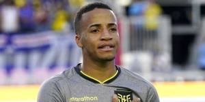 Byron Castillo sings Ecuador's national anthem before a past international match. 