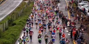 Athletes competing in the 2019 Comrades Marathon held on June 9, 2019.