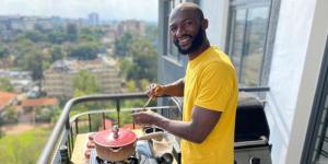Former Shujaa player Dennis Ombachi prepares a meal on January 5, 2023, in Nairobi.