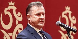 The President of the Polish Football Association, Cezary Kulesza during a past press briefing