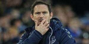 Former Everton manager Frank Lampard reacts on the sideline during a past football match.