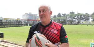 Head Coach Kenya 7s Damian McGrath during the naming of Shujaa Squad for Tolouse 7s at KRFU grounds. May 14, 2022