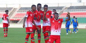 Harambee Stars players celebrate their goal
