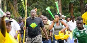 Kabras Sugar fans supporting their club during last season's Kenya Cup final staged at the Bull Ring in Kakamega County on March 16, 2022.