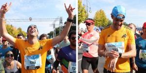 A collage image of Ricardo Kaka Leite taking part at the 2022 BMW Berlin Marathon on September 25.