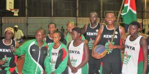 The Kenya 3x3 Basketball national team players posing for a photo after a past tournament.