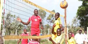 Players in action during a past Kenya Volleyball Federation league match. 