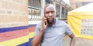 Kenyan marathoner Abraham Chelang’a at Eldoret Central Police Station on May 19, 2022, after recording a statement with the police claiming that his life is in danger.