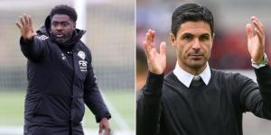 Collage image of Wigan Athletic manager Kolo Toure (L) and Arsenal tactician Mikel Arteta (R).