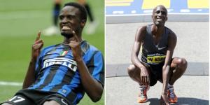 Collage image of ex-Harambee Stars player MacDonald Mariga (left) and two-time Los Angeles Marathon winner Wesley Korir.