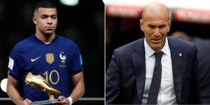 Collage image of French forward Kylian Mbappe (L), and former Les Bleus captain Zinedine Zidane (R).