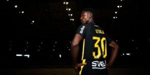 Harambee Stars and AIK striker Henry Meja.
