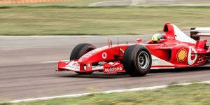 An image of Michael Schumacher's famed Ferrari that was auctioned on November 9, 2022 in Geneva, Switzerland.