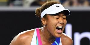 Japanese star Naomi Osaka celebrates scoring a point at a past tournament. 