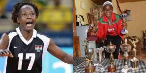 A collage image of Dorcas Ndasaba during his playing days (L) and after retirement (R).