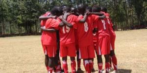 Nyota FC players assemble during their clash with the Michael Olunga Foundation on February 11, 2023, in Homa Bay County.