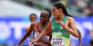 From left to right: Hellen Obiri and Letesenbet Gidey in action at the 2022 World Athletics Championships staged in Oregon, United States.