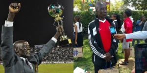 A collage image showing Maurice Ochieng holding an award (L) and being interviewed (R).