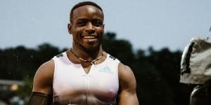 Ferdinand Omanyala posing for a photo in a past race.