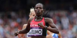 Pamela Jelimo in action during the 2012 London Olympic Games in  England. 