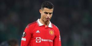 Former Manchester United forward Cristiano Ronaldo reacts during a past match.