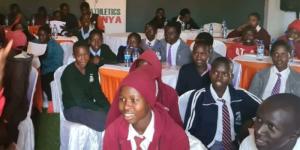 Upcoming Kenyan athletes following closely doping lessons offered by Athletics Kenya on October 17, 2022 in Kitale.