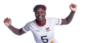 Sharon Chepchumba posing for a photo ahead of the 2022 FIVB Volleyball World Championships.
