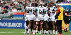 Shujaa players pray during the Hong Kong 7s on November 5, 2022. 
