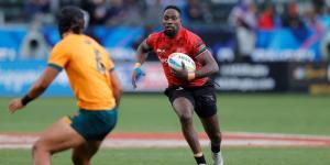 Shujaa captain Nelson in action against Australia during the Los Angeles 7s held in the United States on February 25, 2023. 