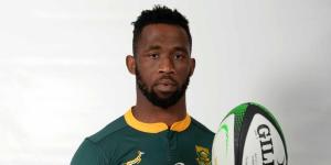 South African flanker Siya Kolisi poses for a photo in 2021.