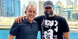 From left to right: EALA MP Suleiman Shahbal poses for a photo with former Mombasa County governor Hassan Ali Joho on January 9, 2023, in Dubai. 