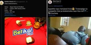 A screenshot of Ulinzi Fc and Kenya Police FC teasing each other on Twitter.