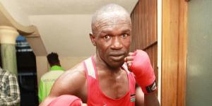 Kenyan boxer Nicholas Okongo Okoth posing for a photo after a past training session.