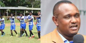 A collage image of AFC Leopards celebrating a goal in a past match and club chairman Dan Shikanda