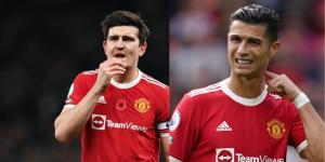 A collage image of Manchester United stars Harry Maguire (L) and Cristiano Ronaldo (R).