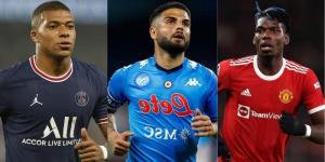 From left Kylian Mbappe, Lorenzo Insigne (centre), Paul Pogba (right)