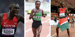 David Rudisha, Milcah Chemos and Ezekiel Kemboi 