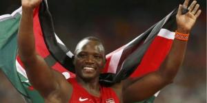 Julius Yego celebrating winning the men's javelin at the 2015 World Athletics Championships on August 26, in Beijing, China.