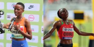 A collage image of Beatrice Chebet and Hellen Obiri.