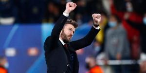 Micheal Carrick celebrates his first win in his managerial debut on November 23