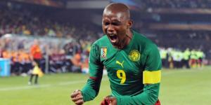Former Cameroon striker Samuel Eto’o celebrating a goal in a past match.