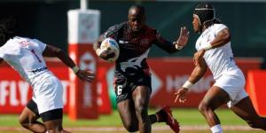 Kenya Shujaa player Jeff Oluoch in a match against USA in the Dubai 7s Series 2021